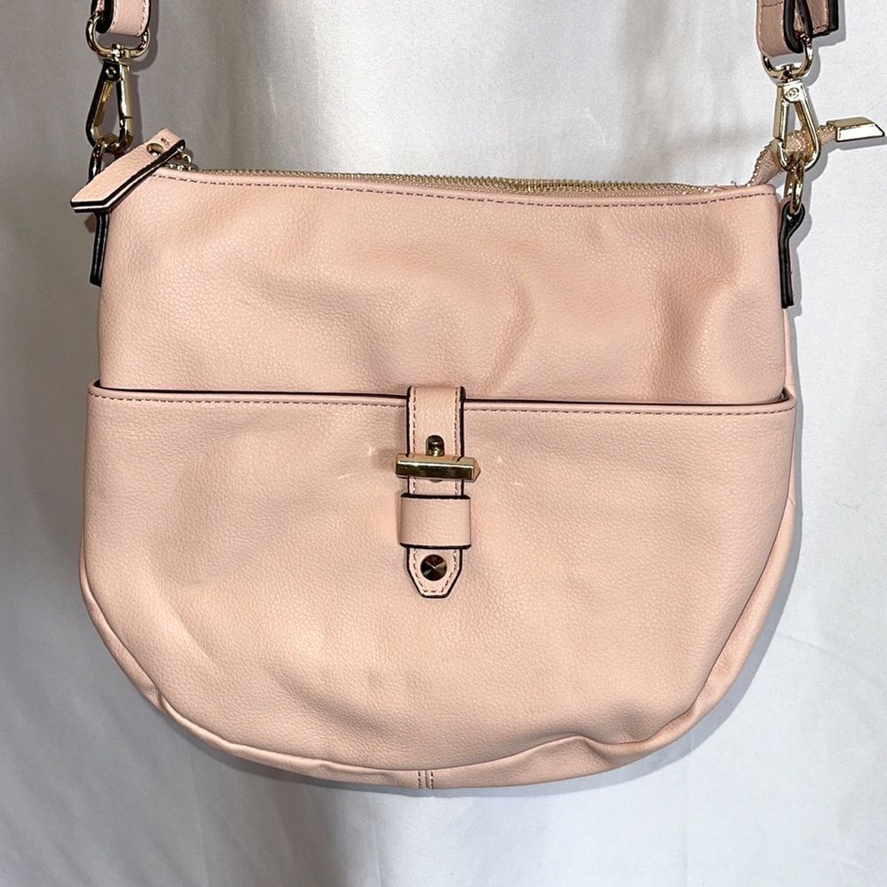 INC Concepts pink crossbody purse gold embellishments
